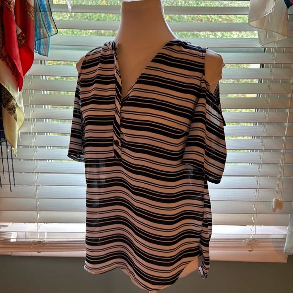 Soho New York And Company Cold Shoulder striped shirt
